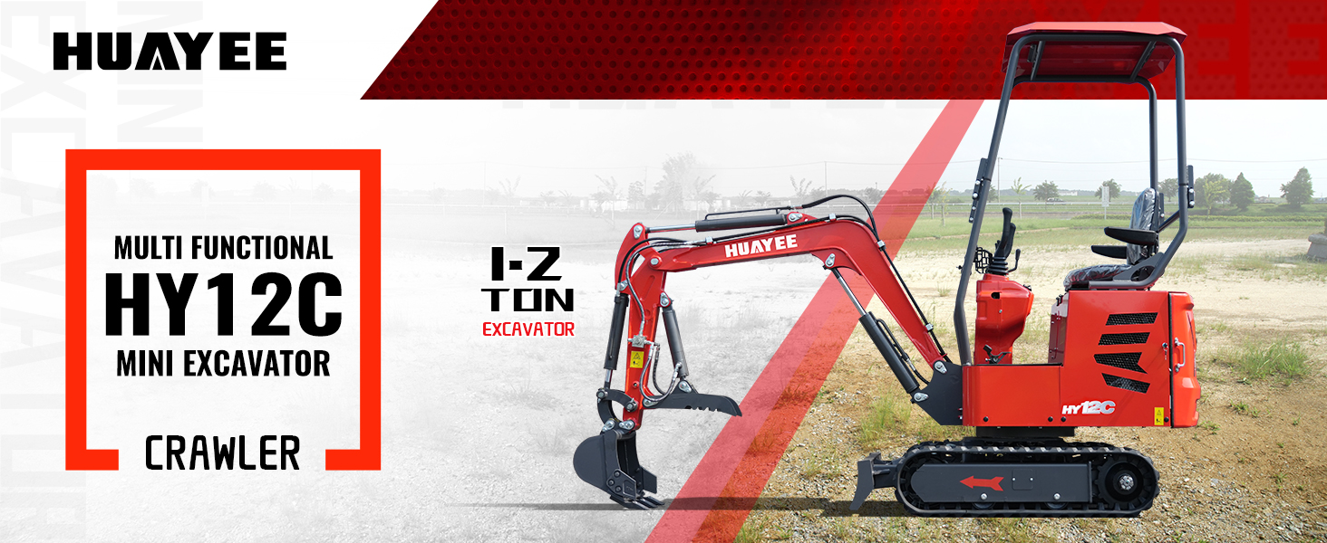 Amazon.com: HUAYEE HY12C 1.2T Mini Excavator 13.5HP Gasoline